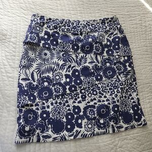 Floral Blue and White Women's Skirt